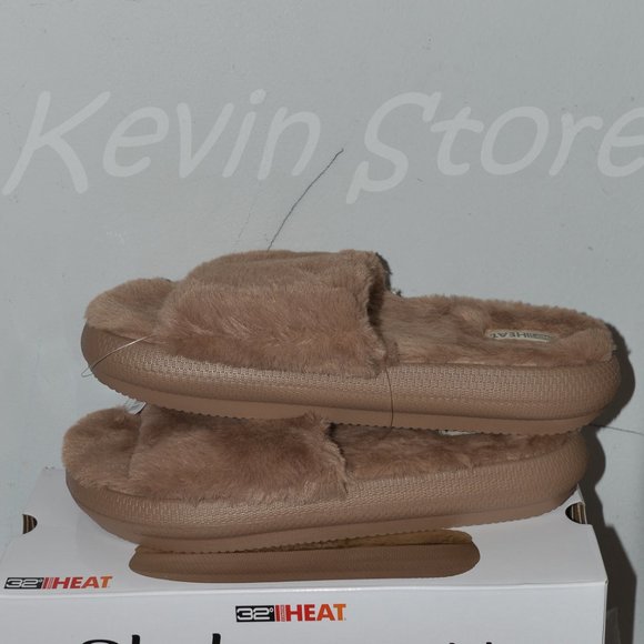 Brown 32 Degrees Plush Lined Unisex Sizing Slide - Picture 3 of 8